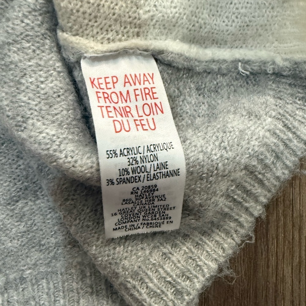 Hatley Grey Melange Landscape Sweater Colorblock Wool Blend Women’s Large - Picture 3 of 5